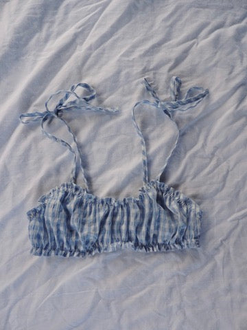 The Ruffle Bralette - Sky Blue